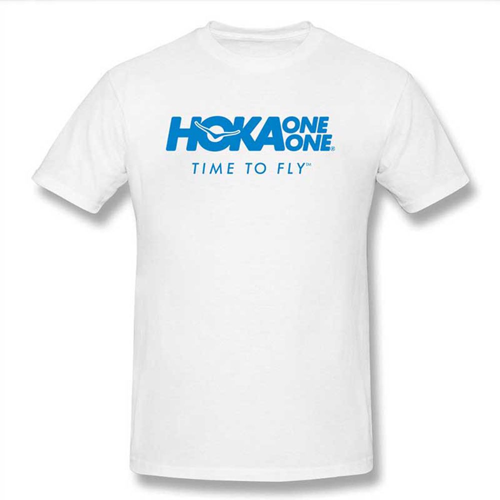 Hoka One One Short Sleeve Tshirt O Neck Summer Cotton - Men Tee - White,Australia ABY-851904